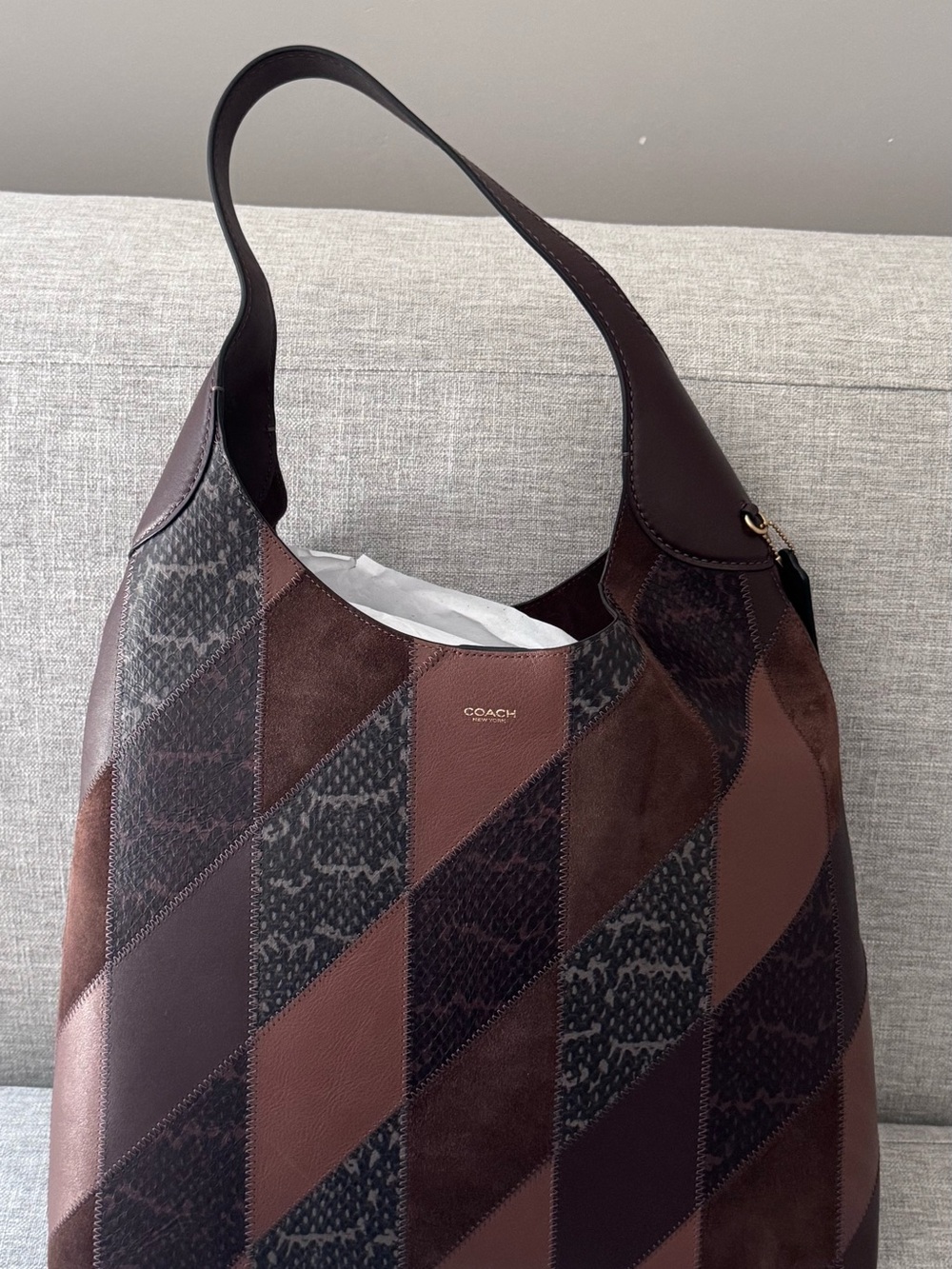 Coach Brooklyn 39 Brown Patchwork Bag